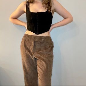 Brown Pinstripe Corduroy Pants